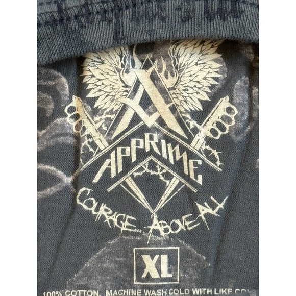 Apprime Men's XL Double Sided Short Sleeve Tee Y2K Blue - Picture 3 of 4